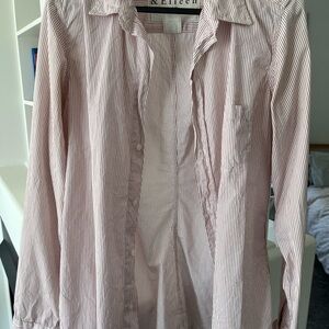 Frank & Eileen Red and White Striped Button-Down Shirt